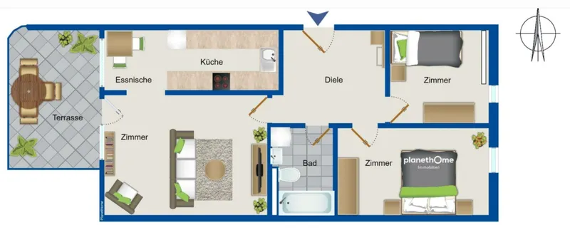 Stilvolle 3-Zimmer-Wohnung mit gehobener Innenausstattung mit Balkon und EBK in Berlin Spandau — photo 1